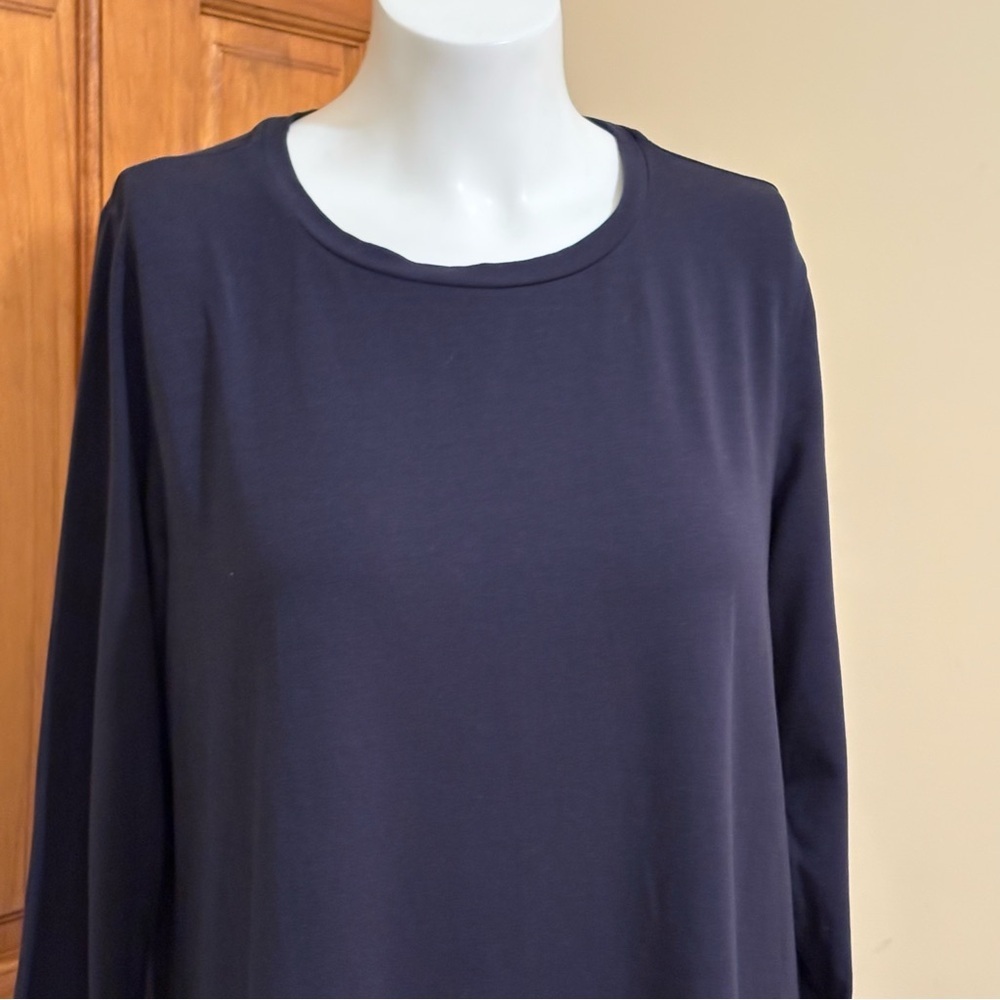Eileen Fisher Deep Blue Long Sleeve Tunic Top Sz.L - Picture 4 of 7